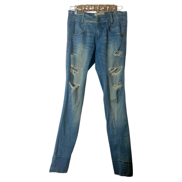 Dana Ashkenazi Mid-Rise Skinny Distressed Denim Jeans Size 28 - Picture 1 of 7